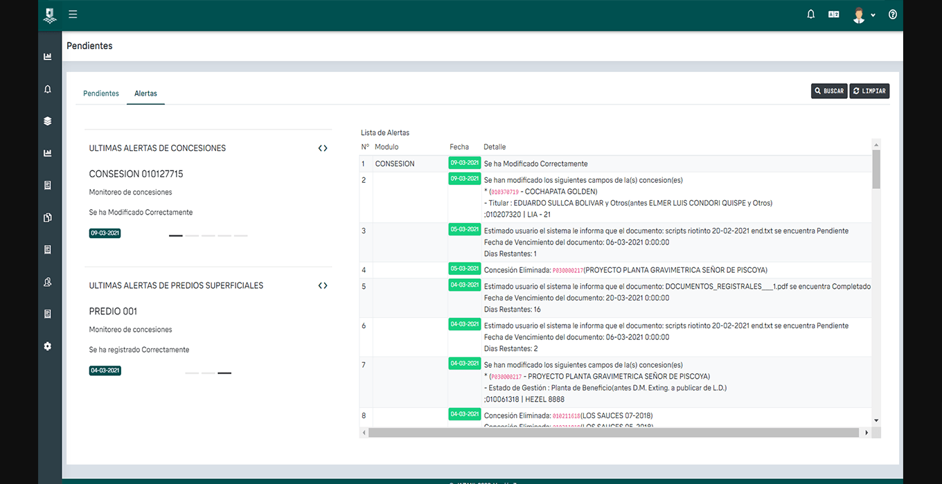 Gestion de Alertas